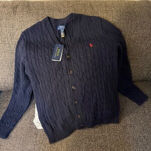 Ralph Lauren Navy Blue Cardigan Sweater NWT